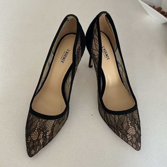 L'agence Simone Lace Pumps In Black size 38 Brand new with box - Picture 3 of 10